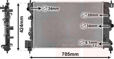 Van Wezel 37002666 - Радиатор, охлаждение двигателя autosila-amz.com