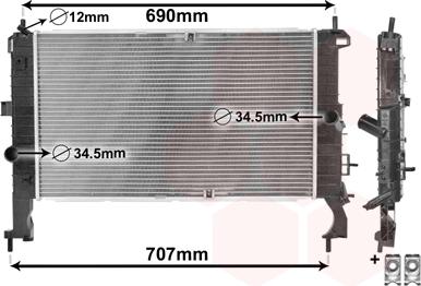 Van Wezel 37002346 - Радиатор, охлаждение двигателя autosila-amz.com