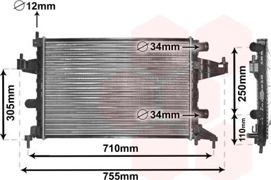 Van Wezel 37002303 - Радиатор, охлаждение двигателя autosila-amz.com