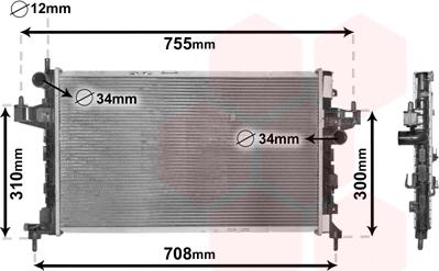 Van Wezel 37002380 - Радиатор, охлаждение двигателя autosila-amz.com