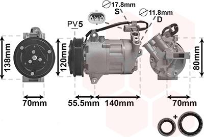 Van Wezel 3700K498 - Компрессор кондиционера autosila-amz.com