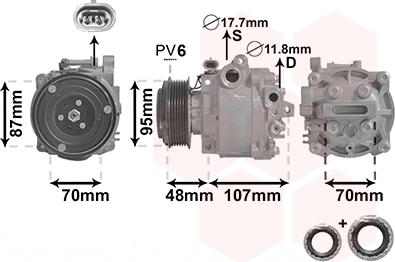 Van Wezel 3700K659 - Компрессор кондиционера autosila-amz.com