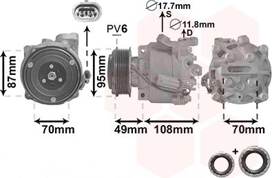 Van Wezel 3700K668 - Компрессор кондиционера autosila-amz.com