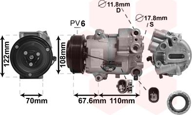 Van Wezel 3700K605 - Компрессор кондиционера autosila-amz.com