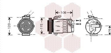 Van Wezel 3700K312 - Компрессор кондиционера autosila-amz.com