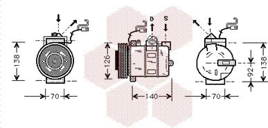 Van Wezel 3700K327 - Компрессор кондиционера autosila-amz.com