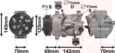 Van Wezel 3701K702 - Компрессор кондиционера autosila-amz.com