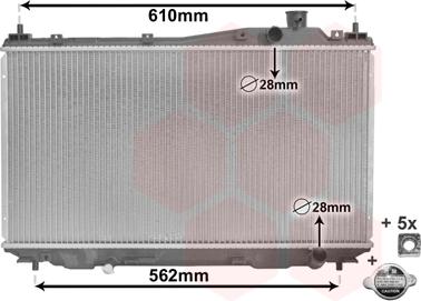 Van Wezel 25002113 - Радиатор, охлаждение двигателя autosila-amz.com