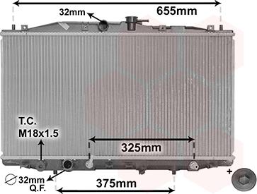 Van Wezel 25002177 - Радиатор, охлаждение двигателя autosila-amz.com