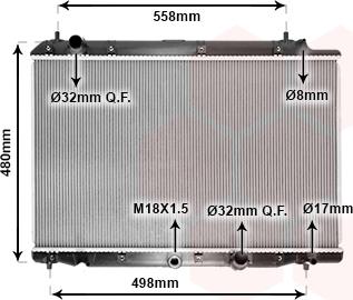 Van Wezel 25002215 - Радиатор, охлаждение двигателя autosila-amz.com