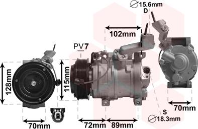 Van Wezel 2500K270 - Компрессор кондиционера autosila-amz.com