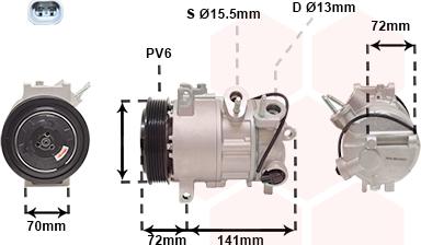 Van Wezel 2101K001 - Компрессор кондиционера autosila-amz.com