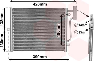 Van Wezel 74005038 - Конденсатор кондиционера autosila-amz.com