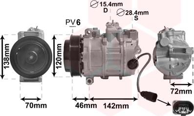 Van Wezel 7400K074 - Компрессор кондиционера autosila-amz.com