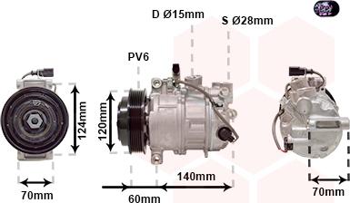 Van Wezel 7401K702 - Компрессор кондиционера autosila-amz.com