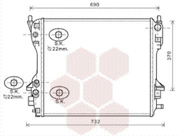 Van Wezel 77002049 - Радиатор, охлаждение двигателя autosila-amz.com