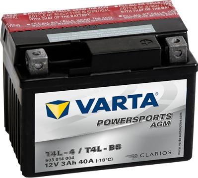 Varta 503014004I314 - аккумулятор ZDF Moto Battery 4 А/ч 50A AGM (э-т прил.) обр. п. (113x70x85) YTX4L-BS autosila-amz.com