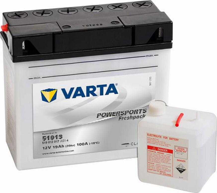 Varta 519013017 - Стартерная аккумуляторная батарея, АКБ autosila-amz.com