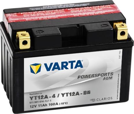Varta 511901014A514 - Стартерная аккумуляторная батарея, АКБ autosila-amz.com