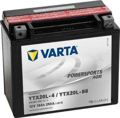 Varta 518901026A514 - Стартерная аккумуляторная батарея, АКБ autosila-amz.com