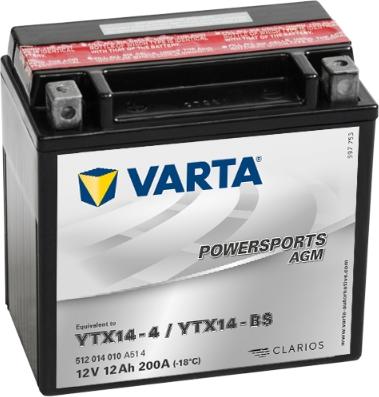 Varta 512014010A514 - Стартерная аккумуляторная батарея, АКБ autosila-amz.com