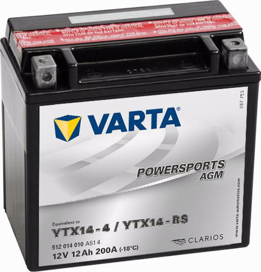 Varta 512014010 - Стартерная аккумуляторная батарея, АКБ autosila-amz.com