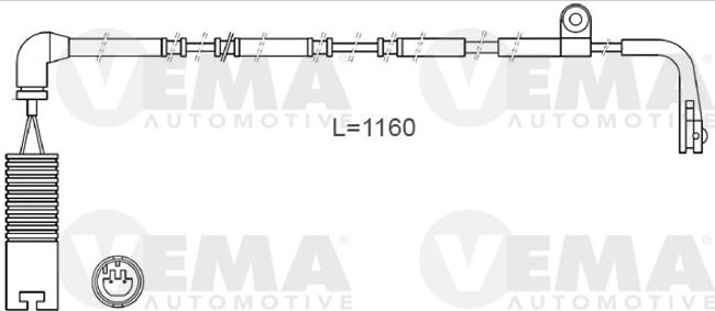 VEMA 117490 - Сигнализатор, износ тормозных колодок autosila-amz.com