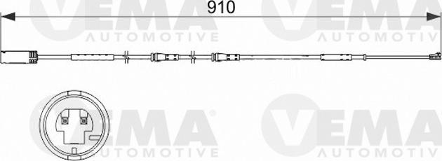 VEMA 117453 - Сигнализатор, износ тормозных колодок autosila-amz.com