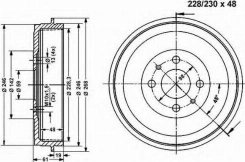 VEMA 800999 - Тормозной барабан autosila-amz.com