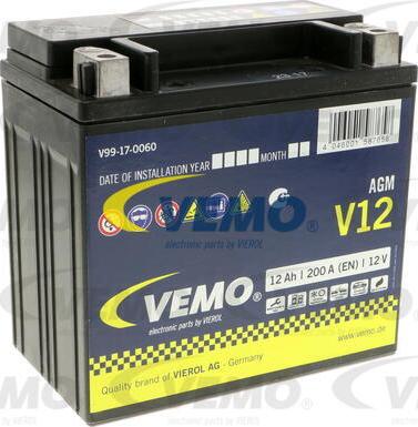 Vemo V99-17-0060 - Стартерная аккумуляторная батарея, АКБ autosila-amz.com