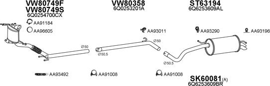 Veneporte 600167 - Система выпуска ОГ autosila-amz.com