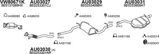 Veneporte 030133 - Система выпуска ОГ autosila-amz.com