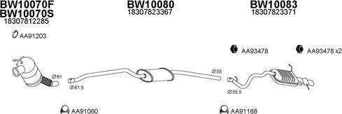 Veneporte 100095 - Система выпуска ОГ autosila-amz.com