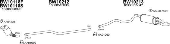 Veneporte 100113 - Система выпуска ОГ autosila-amz.com