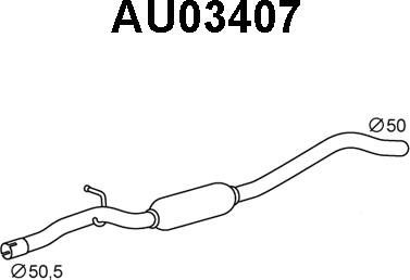 Veneporte AU03407 - Средний глушитель выхлопных газов autosila-amz.com