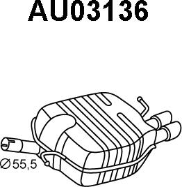 Veneporte AU03136 - Глушитель выхлопных газов, конечный autosila-amz.com