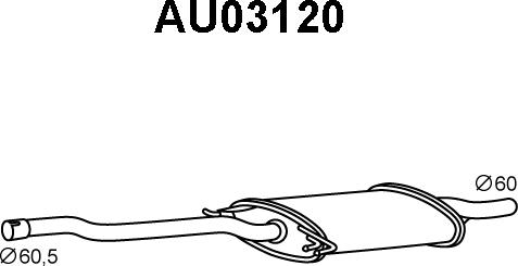 Veneporte AU03120 - Предглушитель выхлопных газов autosila-amz.com