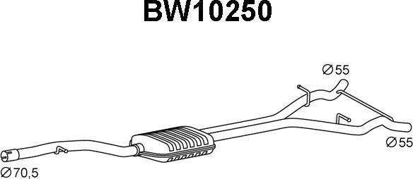 Veneporte BW10250 - Предглушитель выхлопных газов autosila-amz.com