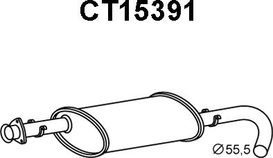 Veneporte CT15391 - Средний глушитель выхлопных газов autosila-amz.com