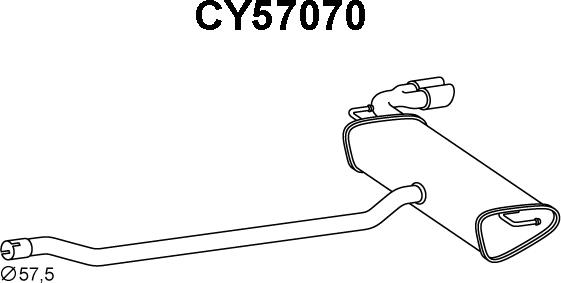 Veneporte CY57070 - Глушитель выхлопных газов, конечный autosila-amz.com