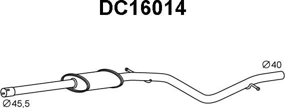 Veneporte DC16014 - Средний глушитель выхлопных газов autosila-amz.com