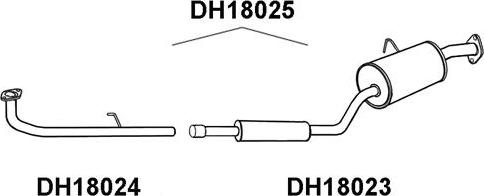 Veneporte DH18025 - Средний глушитель выхлопных газов autosila-amz.com