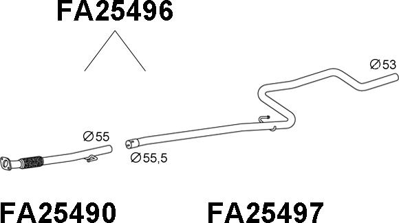 Veneporte FA25496 - Труба выхлопного газа autosila-amz.com