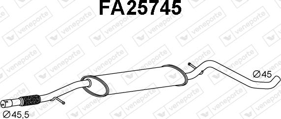 Veneporte FA25745 - Средний глушитель выхлопных газов autosila-amz.com