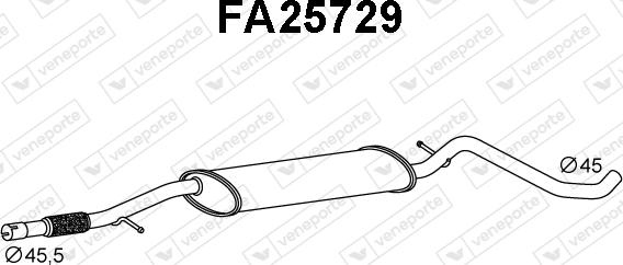 Veneporte FA25729 - Средний глушитель выхлопных газов autosila-amz.com
