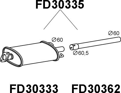 Veneporte FD30335 - Глушитель выхлопных газов, конечный autosila-amz.com