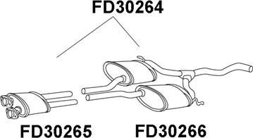 Veneporte FD30266 - Средний глушитель выхлопных газов autosila-amz.com