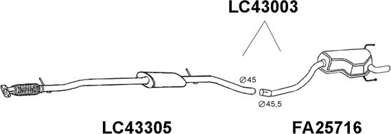 Veneporte LC43003 - Глушитель выхлопных газов, конечный autosila-amz.com