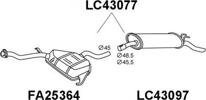 Veneporte LC43077 - Глушитель выхлопных газов, конечный autosila-amz.com