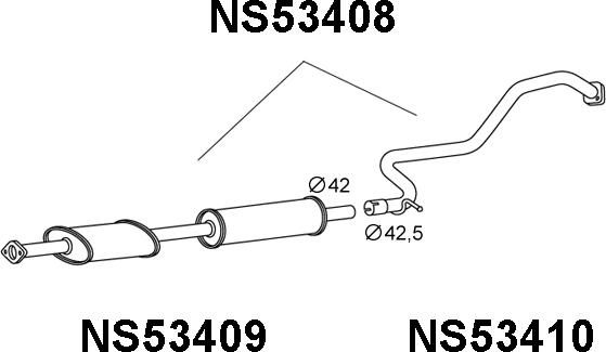 Veneporte NS53408 - Предглушитель выхлопных газов autosila-amz.com